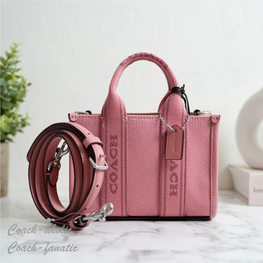 Coach CS618 Smith Mini Tote Crossbody in Silver/light Blush