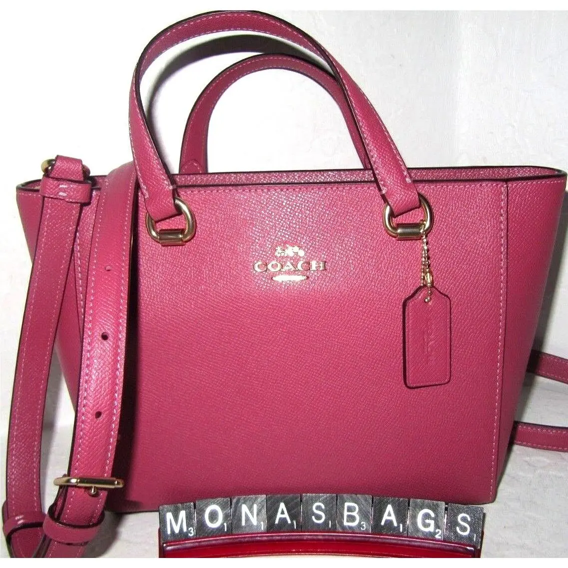 Coach CA224 Alice Satchel Bag Leather with A Crossbody Strap Rouge