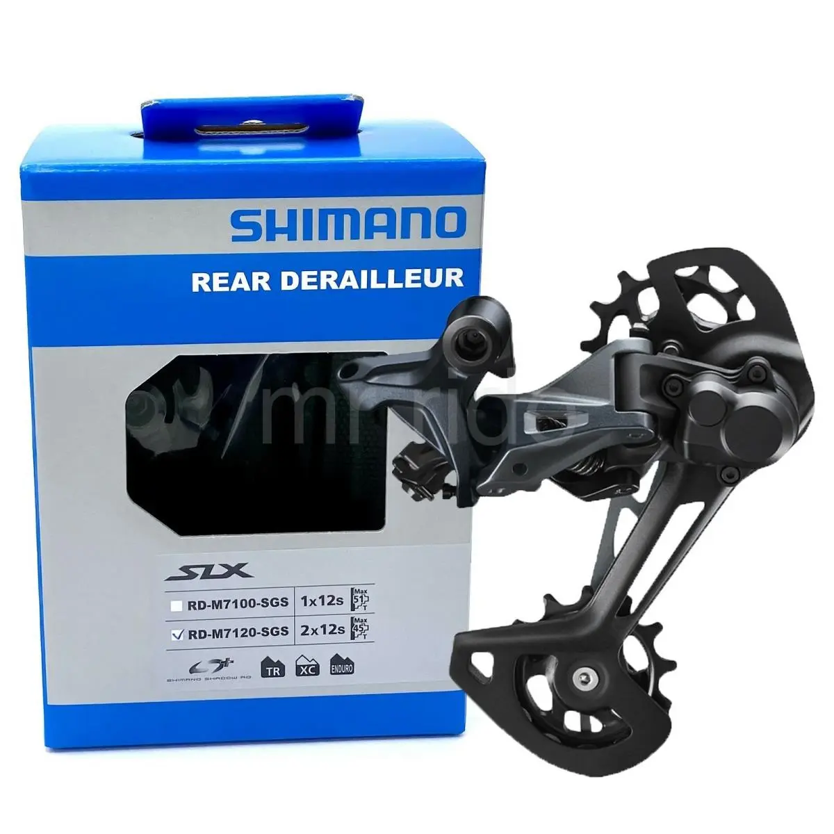 Shimano Slx RD-M7120-SGS Rear Derailleur Long Cage Shadow Rd+ 2x12-Speed Max 45T