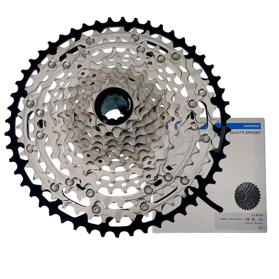 Shimano Slx 10-51T 12-Speed CS-M7100 Mtb Bike Cassette Sprocket Hyperglide+ - Silver/Black