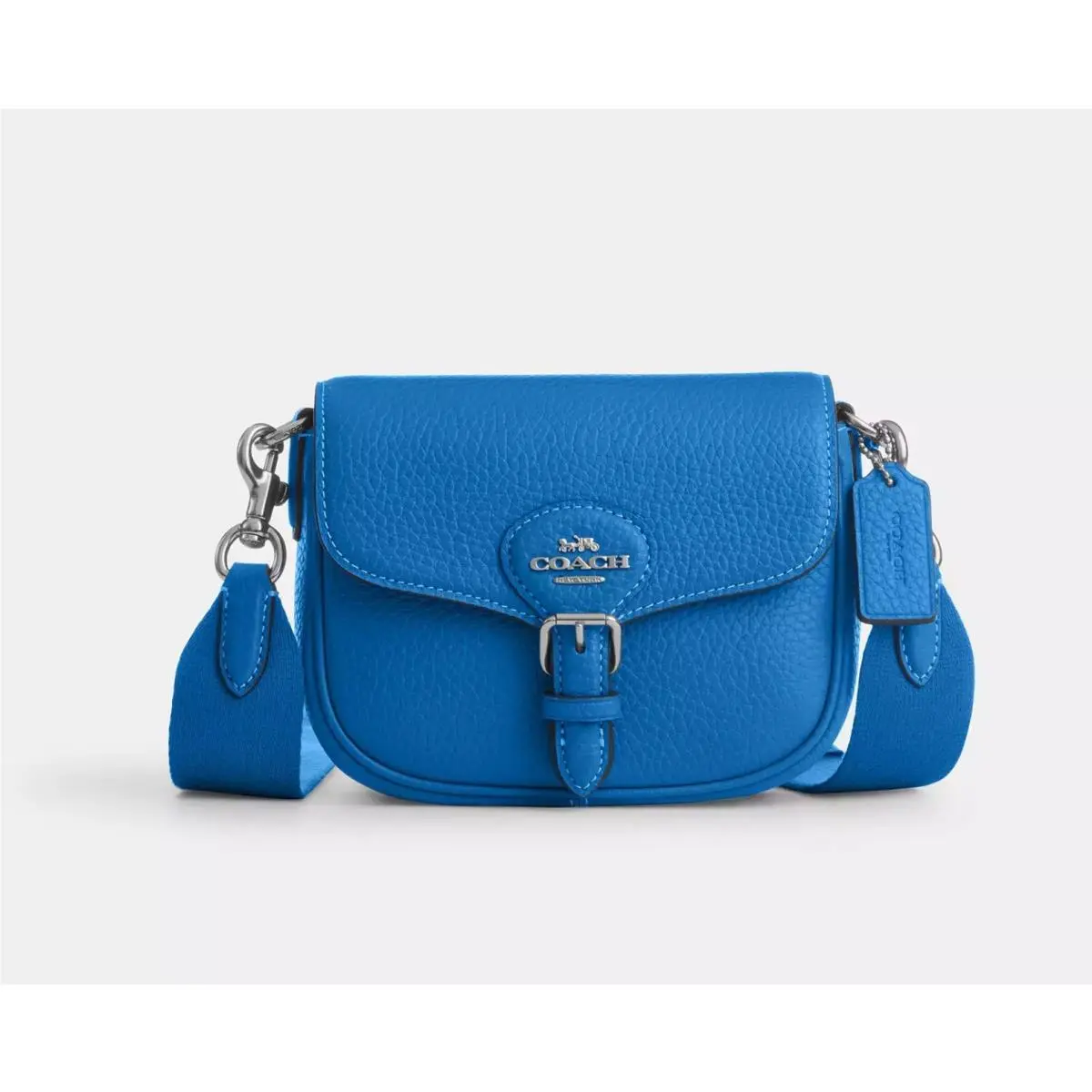 Coach Amelia Small Saddle Bag Silver/bright Blue CP001