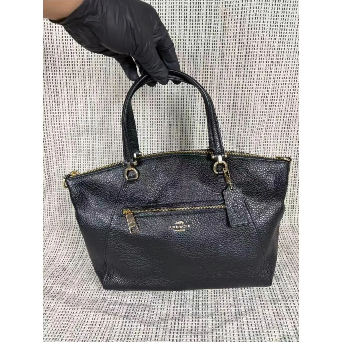 Coach Black Pebble Leather Prairie Satchel Coach 79997