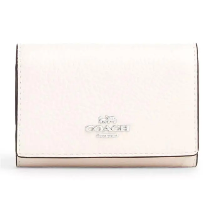 Coach Micro Snap Wallet - CM238 Chalk/sv Refined Pebble Leather