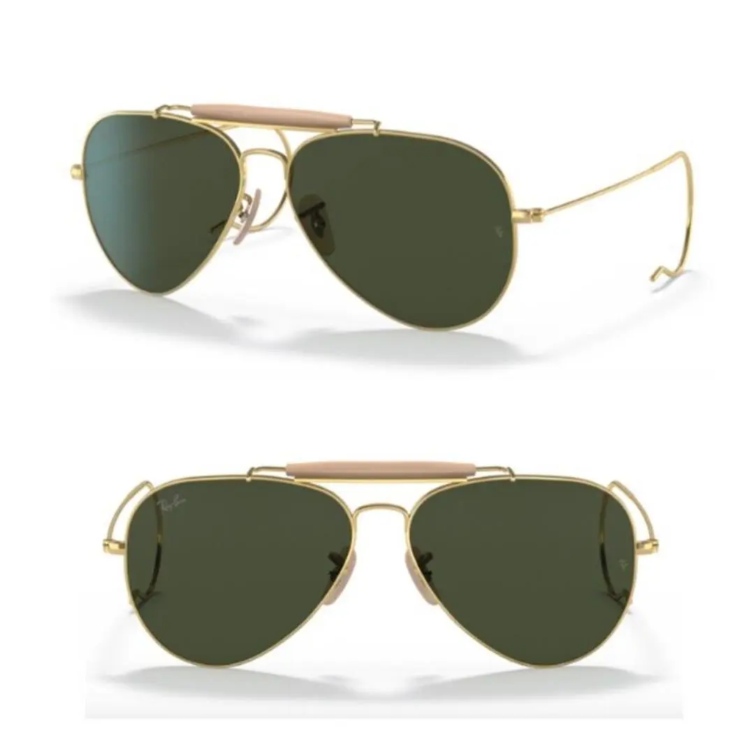 Ray-ban Outdoorsman Sunglasses RB 3030 W3402 58-14 Gold Frame Cable Temples by Ray-Ban