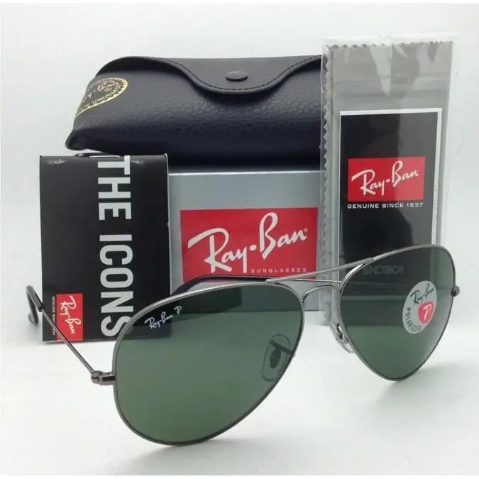 Ray-ban Aviator Sunglasses RB 3025 004/58 58-14 Gunmetal Frames Polarized Lenses by Ray-Ban
