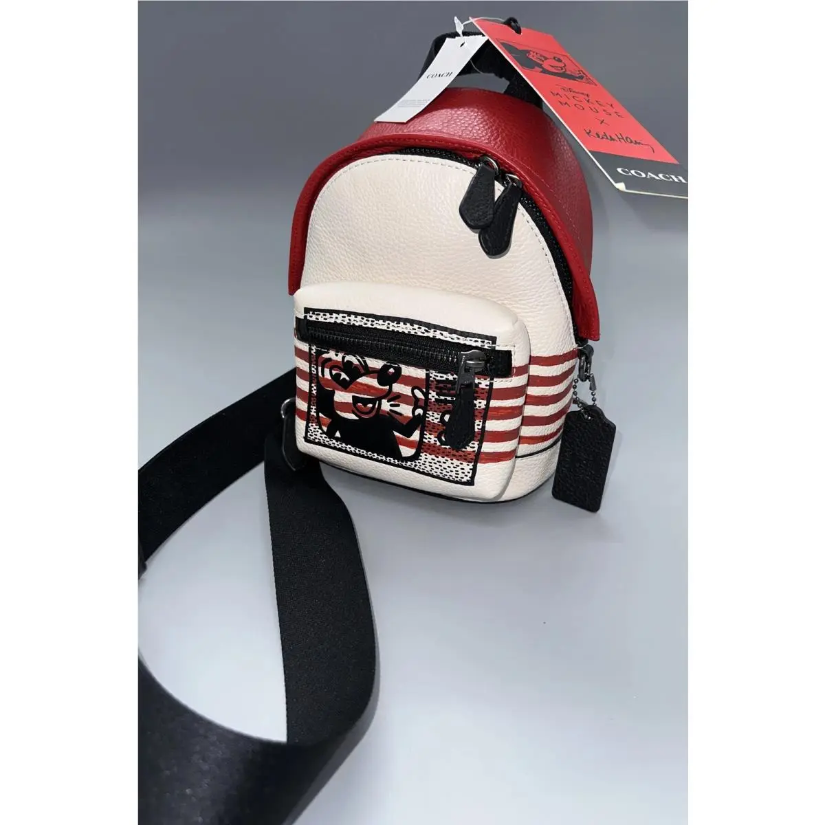 Mickey Mouse Keith Haring Small West Backpack Chalk Red Black Disney Vaca by Coach