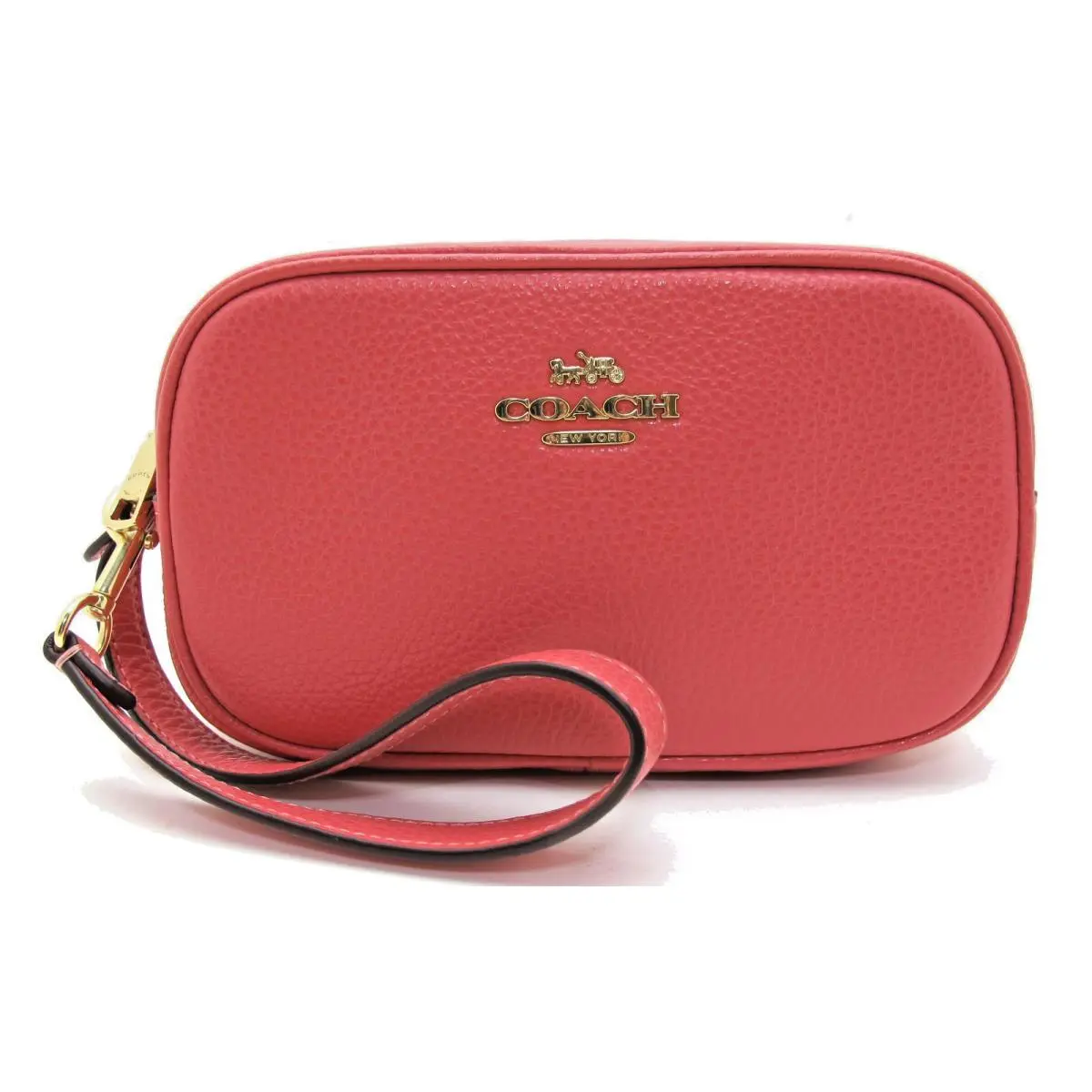 Coach Pebbled Leather Mini Jamie Wristlet Convert Top Handle Bag Watermelon
