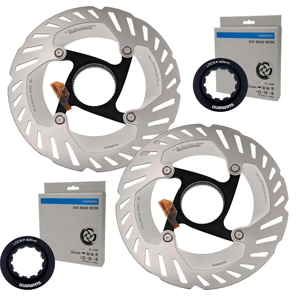2x Shimano Ultegra Grx RT-CL800 Center Lock Bike Disc Rotor 140mm Ice Tech