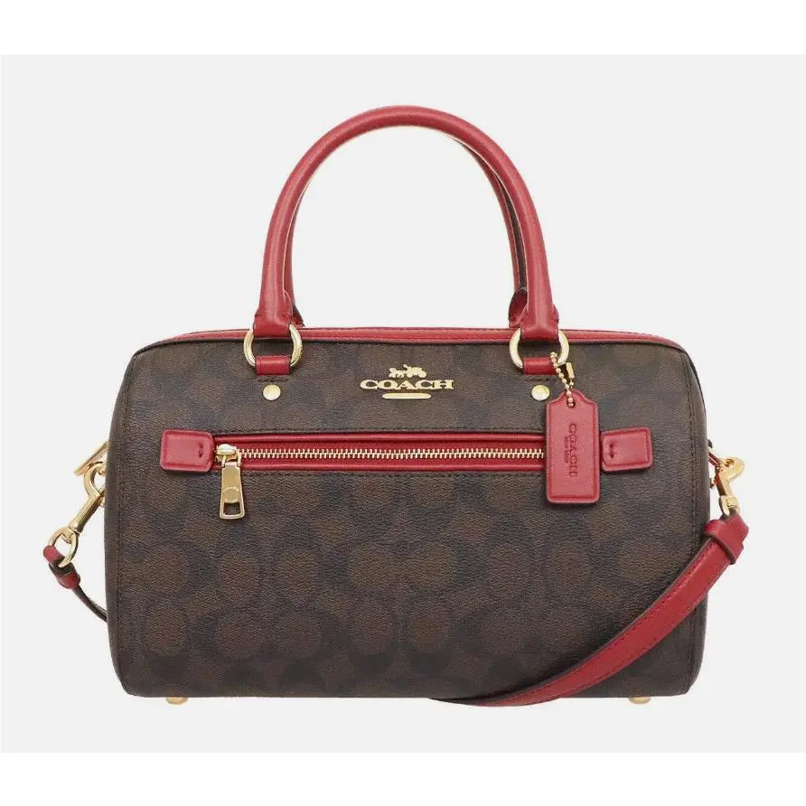 Women`s Signature Canvas Rowan Satchel Crossbody Bag F83607 Imrvq by Coach