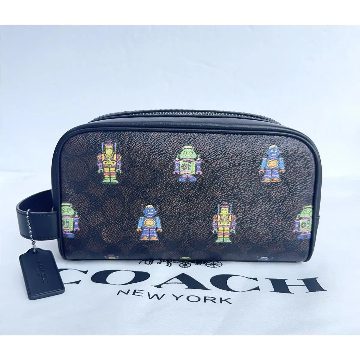 Cosmic Small Travel Kit In Signature Coated Canvas Robot Print CW199 by Coach