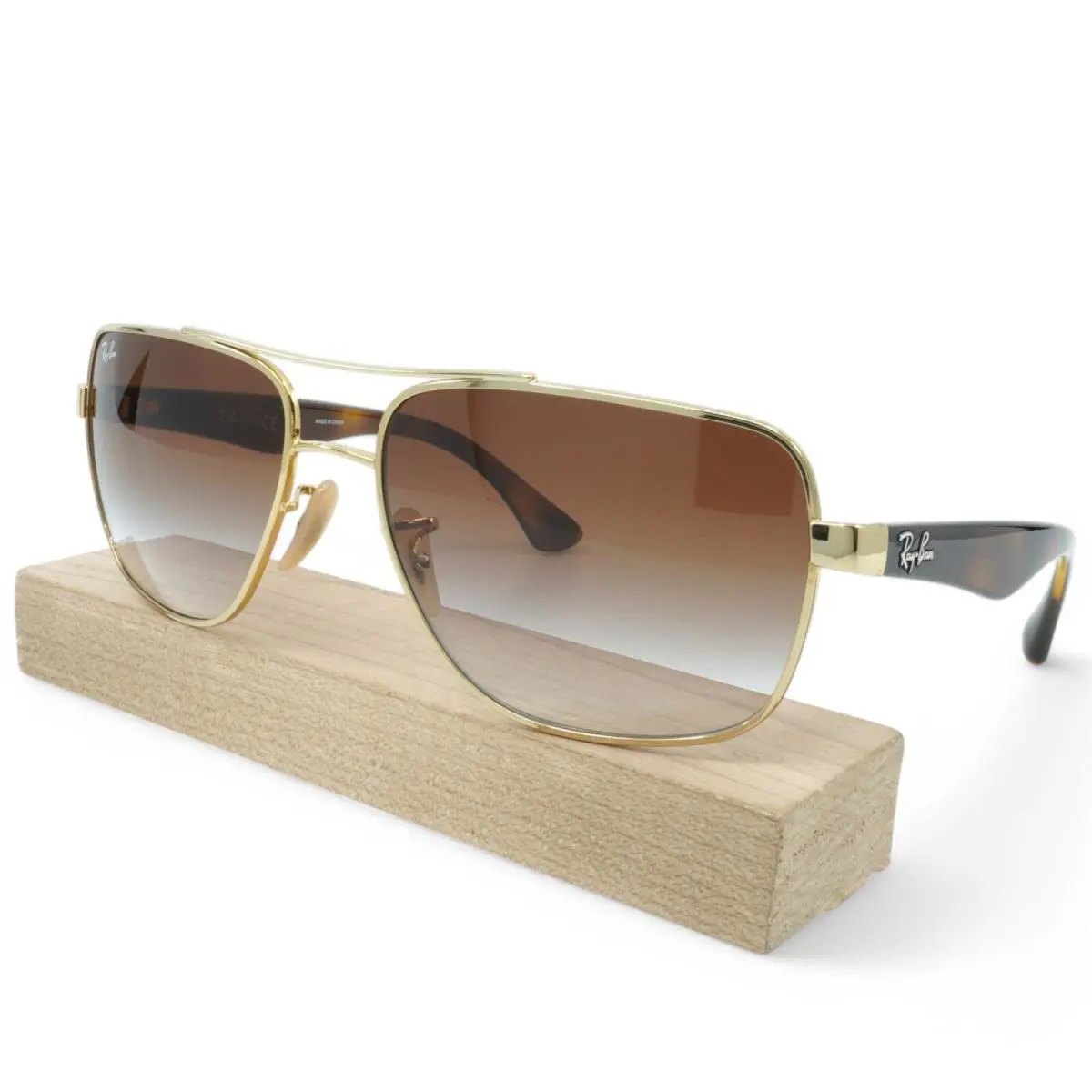 RB3483-001/51_60 Unisex Ray-ban Highstreet Sunglasses - Frame: Gold, Lens: Brown