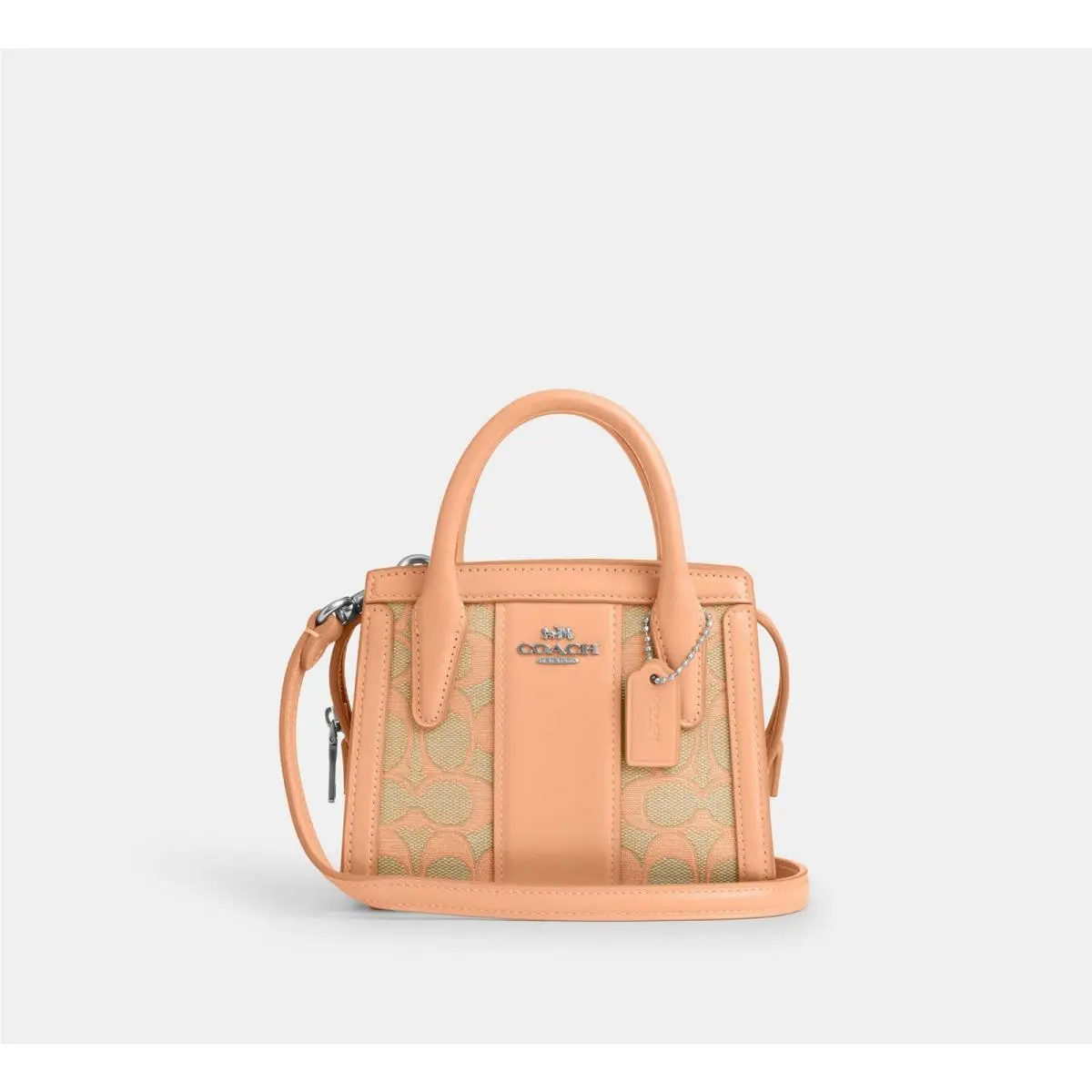 Coach Andrea Mini Carryall In Signature Jacquard Non Leather/silver/faded