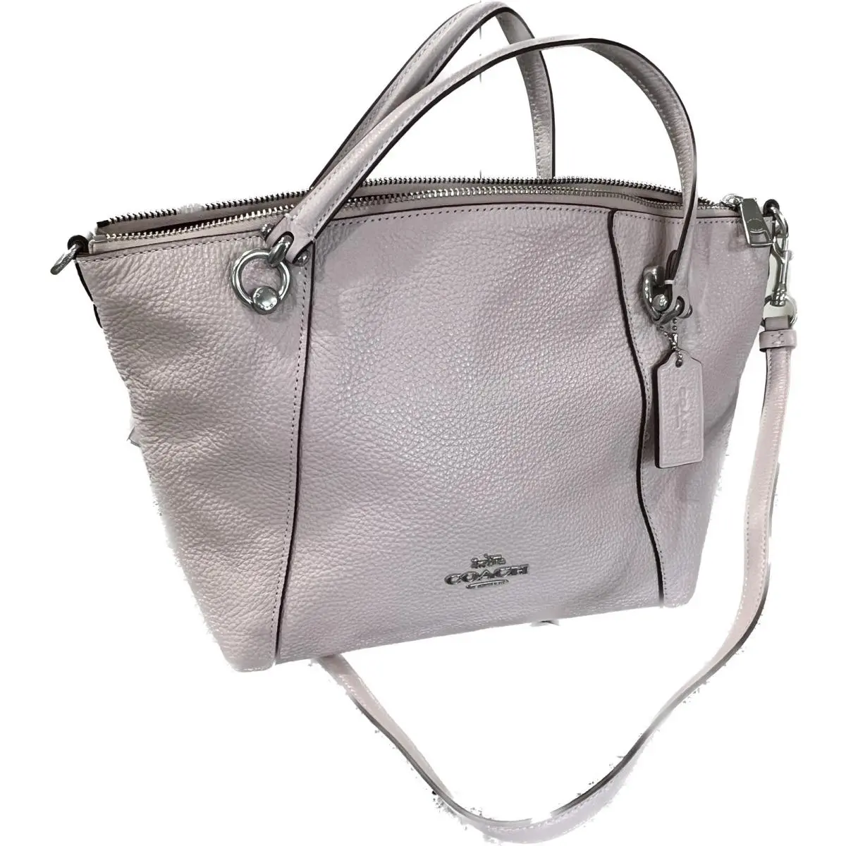 Coach C6229 Kacey Satchel Bag Refined Pebble Leather Ice Pink Purse Tote