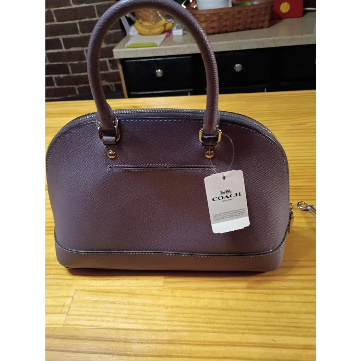 Coach Mini Sierrasatchel Crossgrain Leather Purple Plum Crossbody F27591