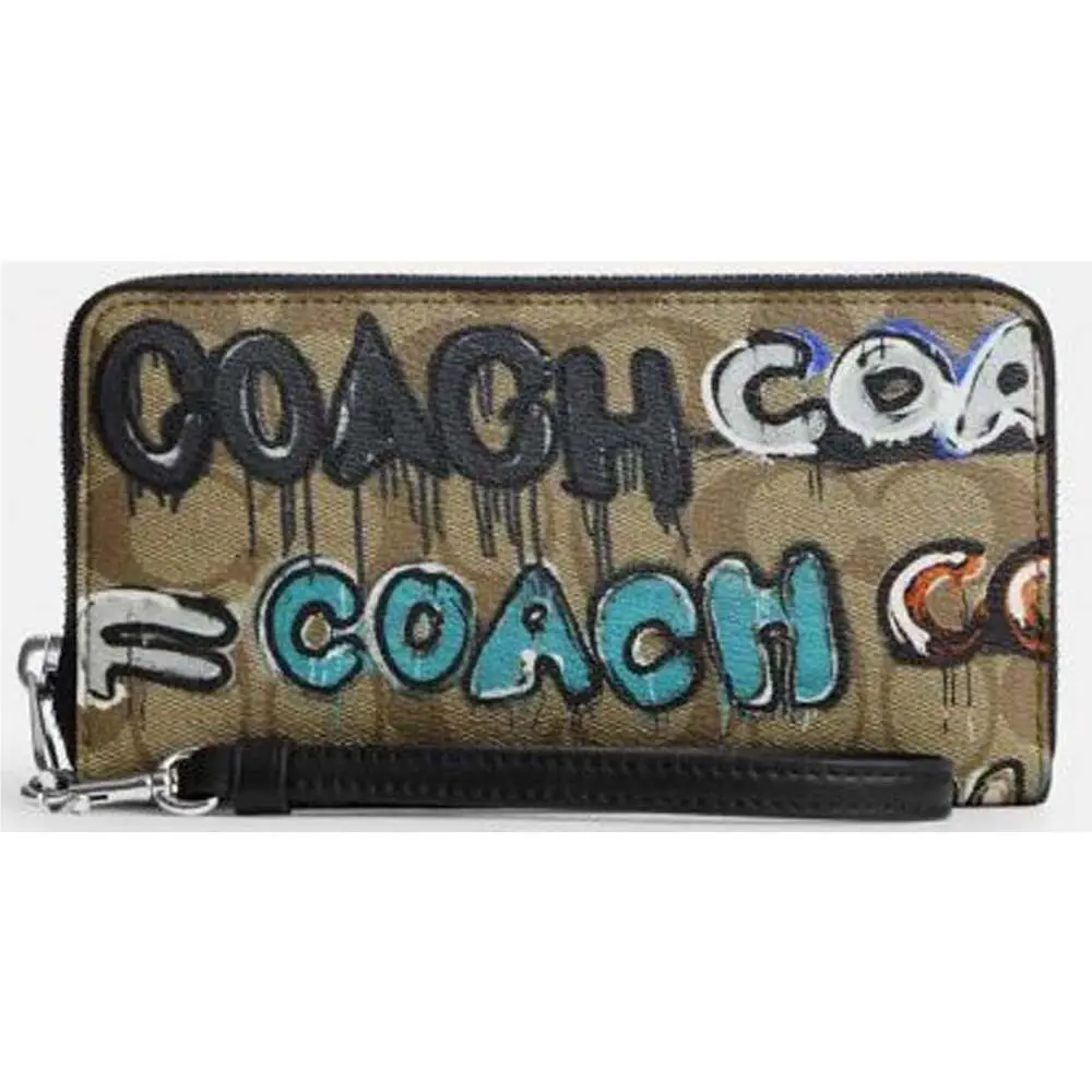 Coach X Mint + Serf Long Zip Around Wallet in Signature Canvas CM837