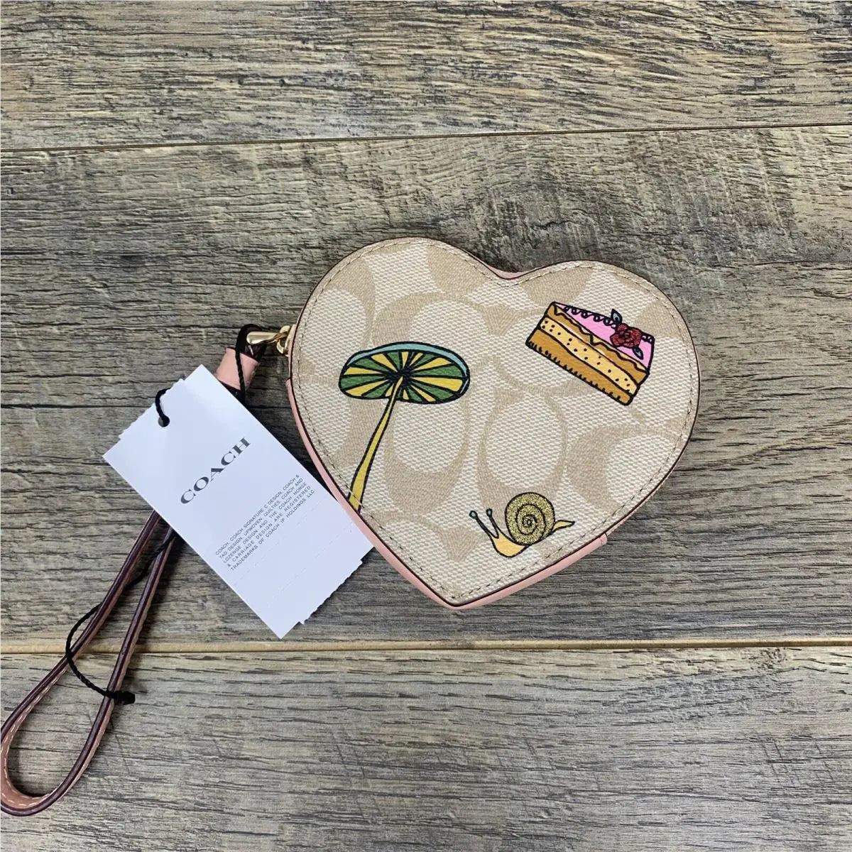 Coach X Observed By Us Heart Coin Case In Signature Canvas CU405