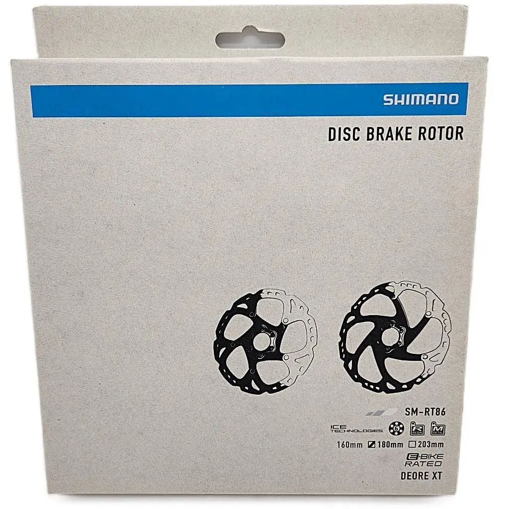 Shimano Deore XT SM-RT86-M 180mm 6-Bolt Bicycle Disc Brake Rotor Silver/black