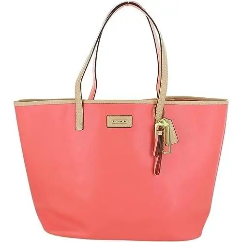 Coach F24341 Park Metro B4/Coral Leather Tote Handbag