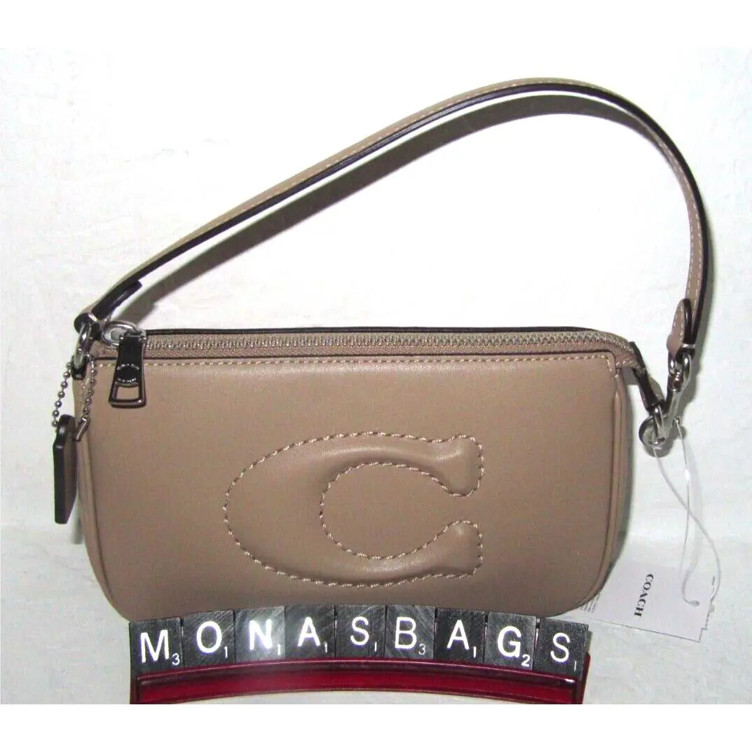Coach Nolita 19 CR364 Taupe Leather Convertible Shoulder Bag Wristlet