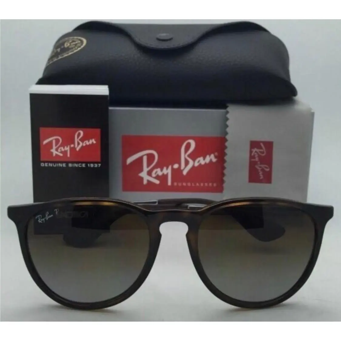 Ray-ban Erika RB4171 710/T5 Polarized Havana Frames Brown Gradient Sunglasses
