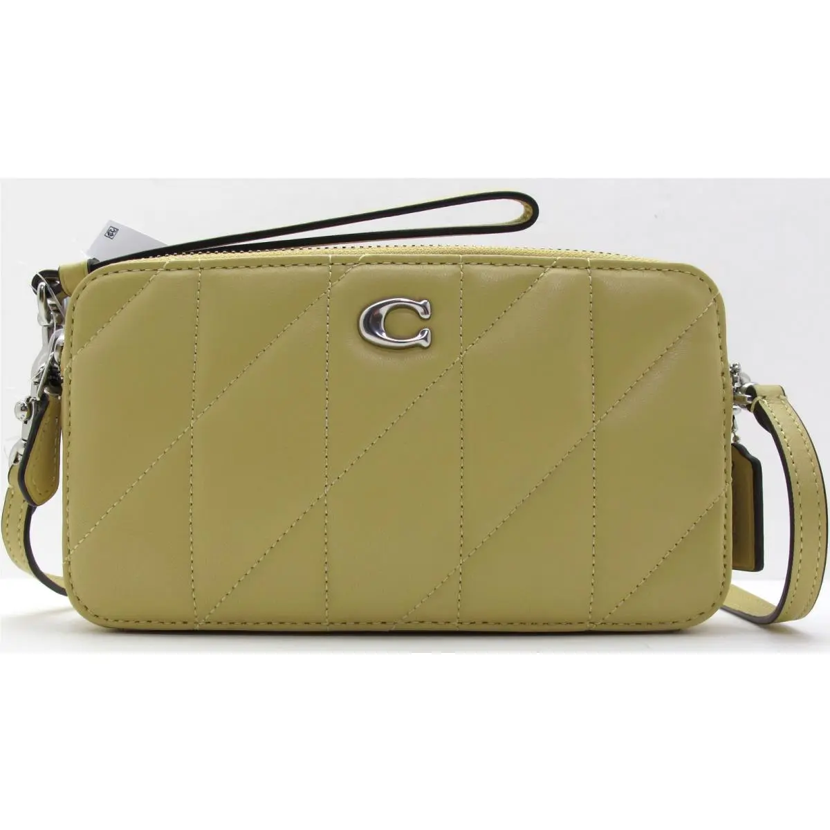 Coach Kira Quilt Pillow Leather Crossbody/shoulder/wristlet Hay Yellow-ish