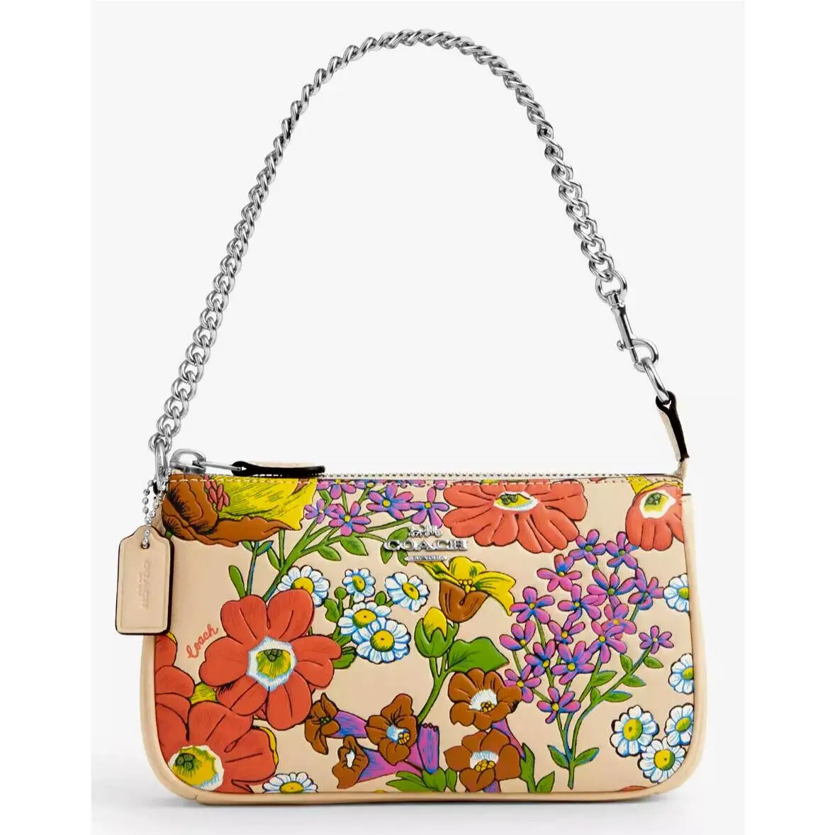Coach CR365 Nolita 19 Floral Print Conv. Pouchette Shoulder Bag Ivory Multi
