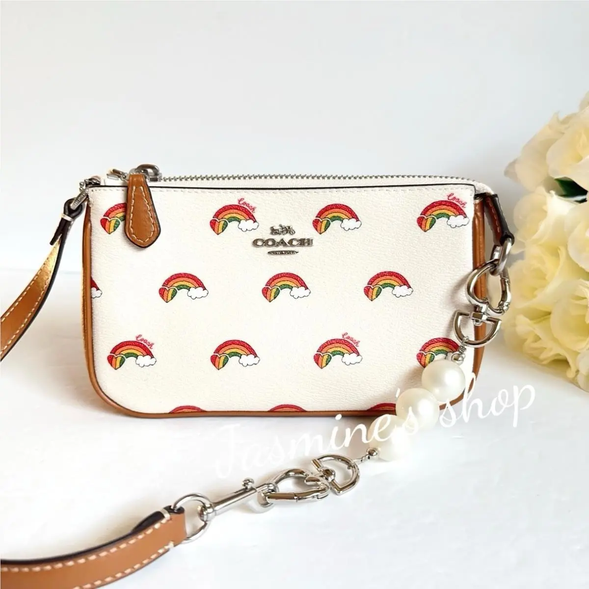 Nolita 19 with Rainbow Print cj657 + Free Pearl Cha by Coach