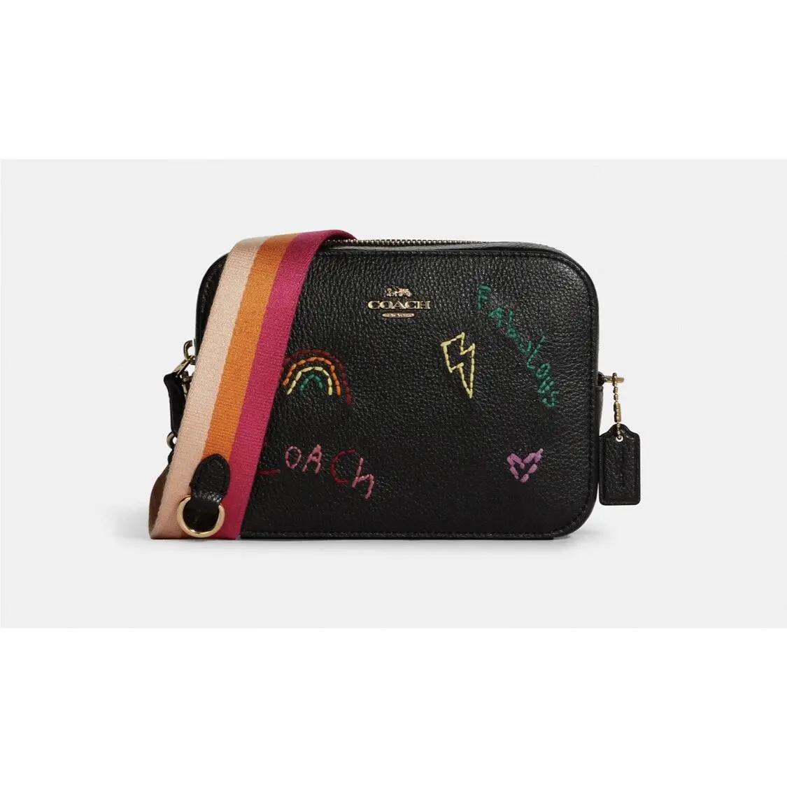 Coach C8274 Mini Camera Bag with Diary Embroidery Black/multi
