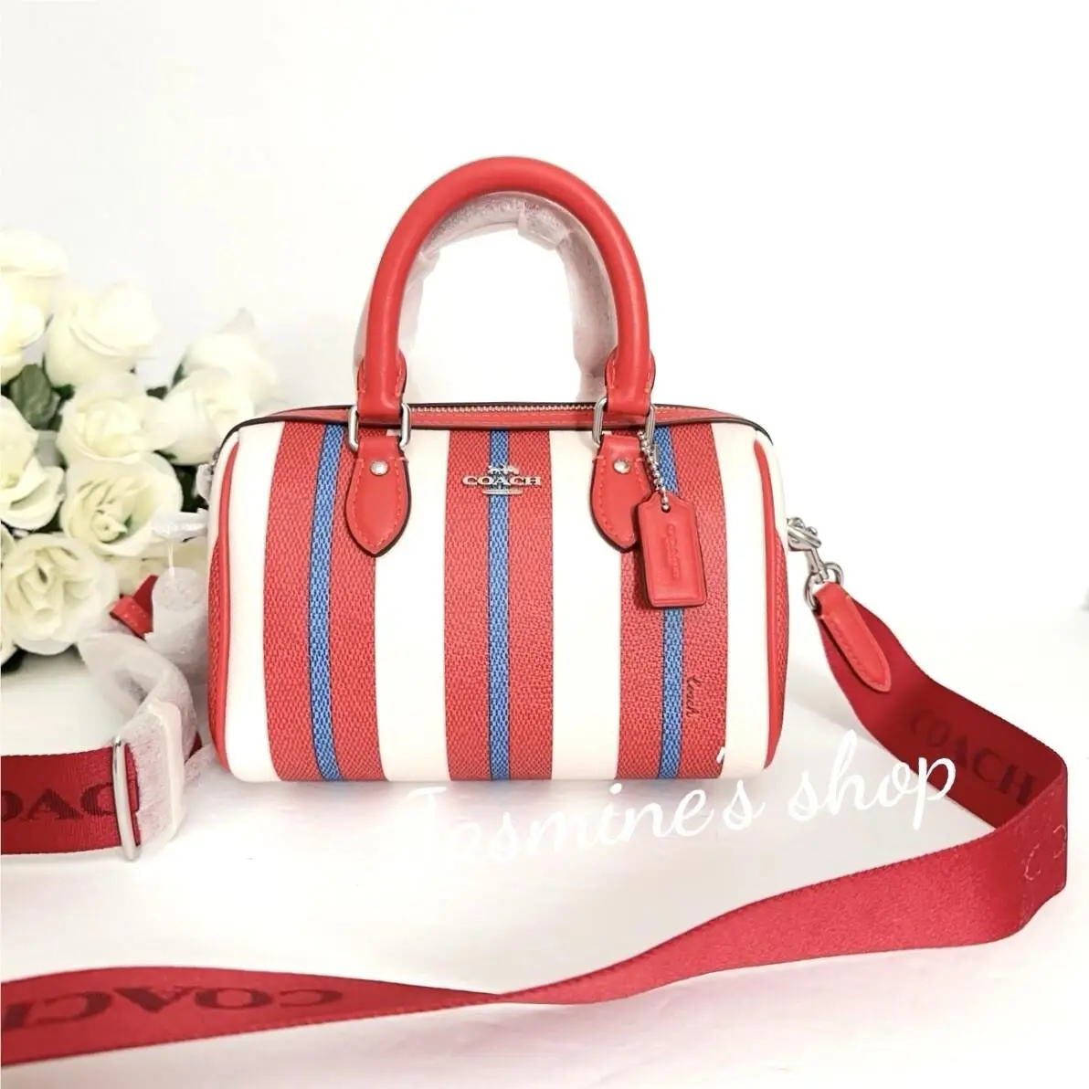 Coach CT805 Mini Rowan Crossbody with Stripe Print$350