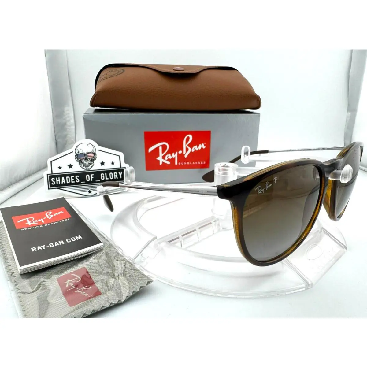 Ray-ban Erika RB4171 710/T5 Havana Brown Gradient Polarized Sunglasses 54MM