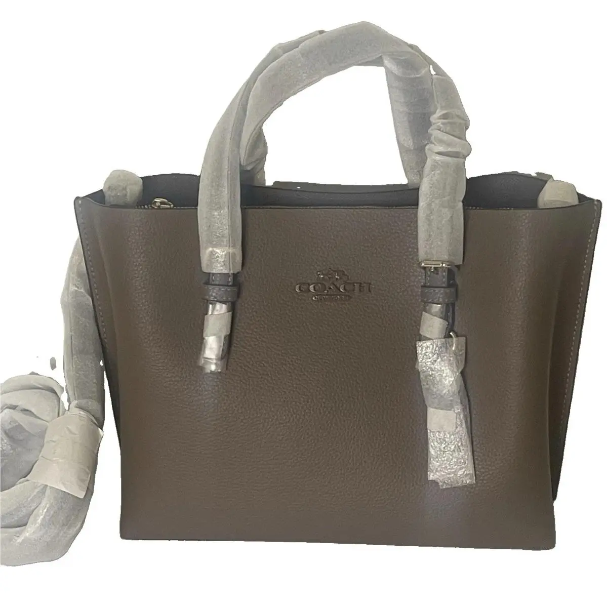 Mollie Tote 25 Leather Crossbody Dark Stone Gold CV966 Factory Wrapped by Coach