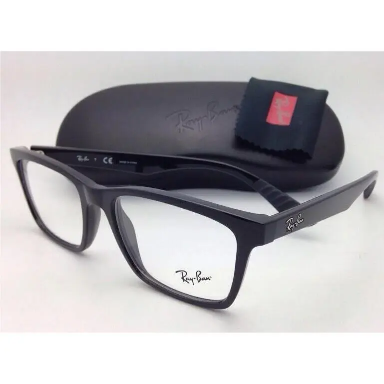 Ray-ban Rx-able Eyeglasses RB 7025 2000 55-17 Black Frames with Demo Lenses