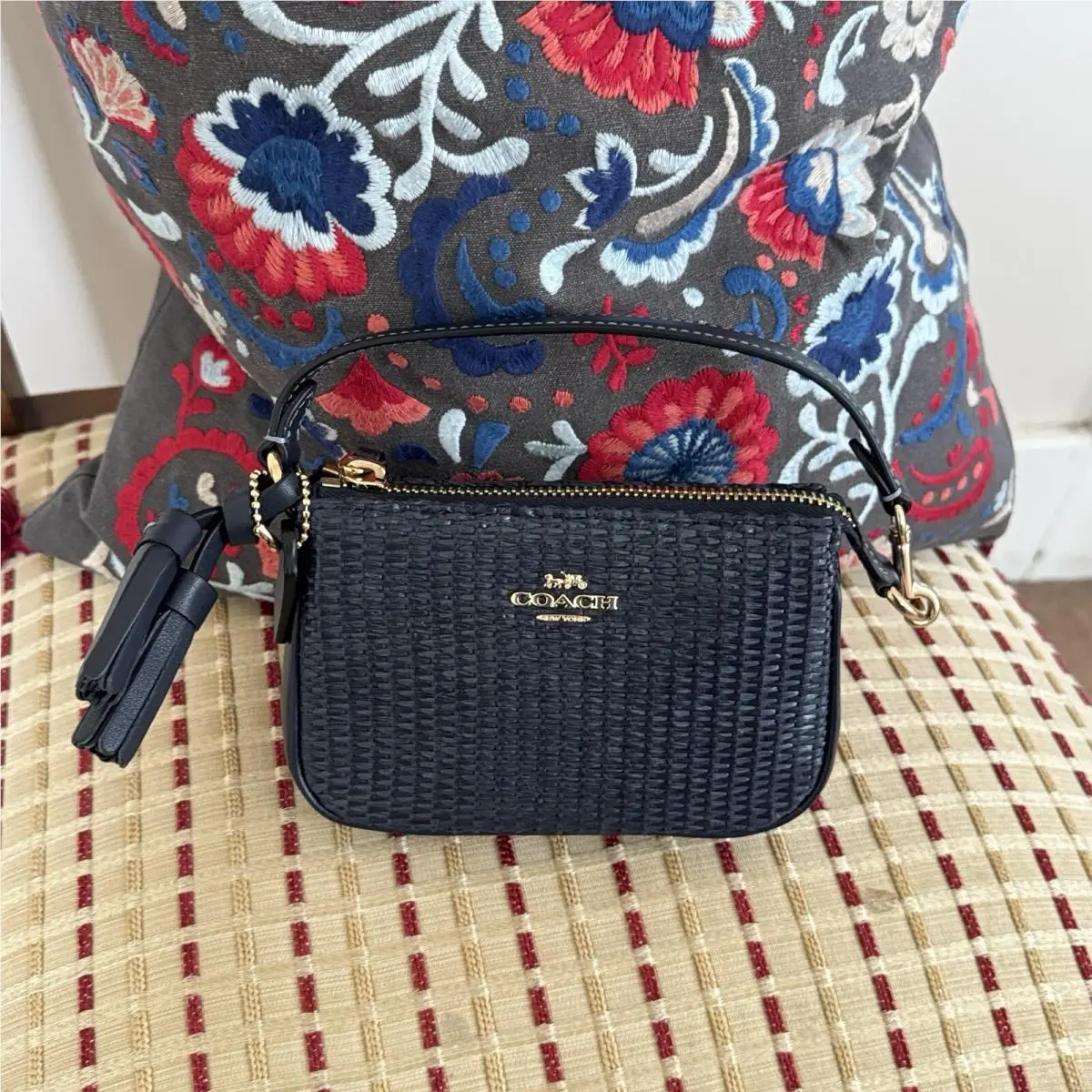CH215 Nolita 15 In Straw Im/midnight Navy Multi by Coach