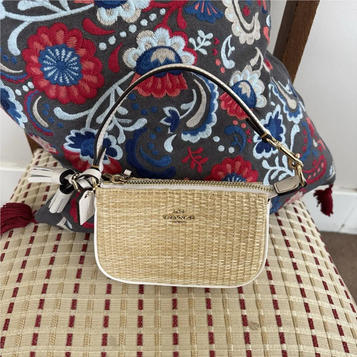 Coach CH215 Nolita 15 In Straw Im/midnight Navy Multi