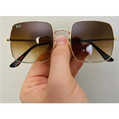Ray-ban RB1971 9147/51 Square Classic Polished Gold Grad Brown Sunglasses 54 by Ray-Ban