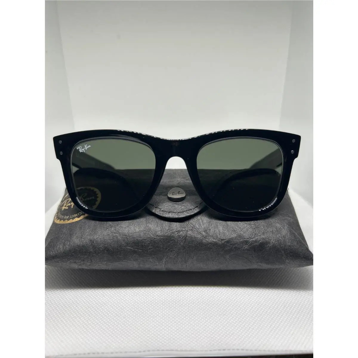 Ray-ban Sunglasses RBR0502S Wayfarer Reverse 6677/VR Shiny Black w/ Green 53 mm