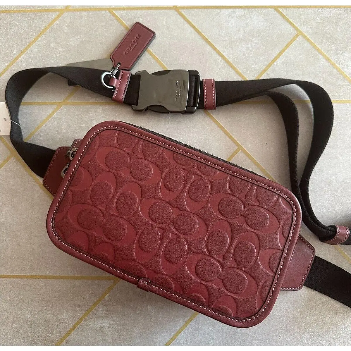 Coach CM153 Wyatt Crossbody In Signature Smooth Calf Leather Wine Multi