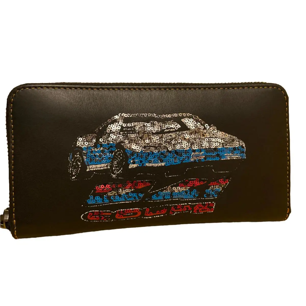 Nwt. Coach Zip Around Wallet 1941 Black Co Car Acc Zip Sequins