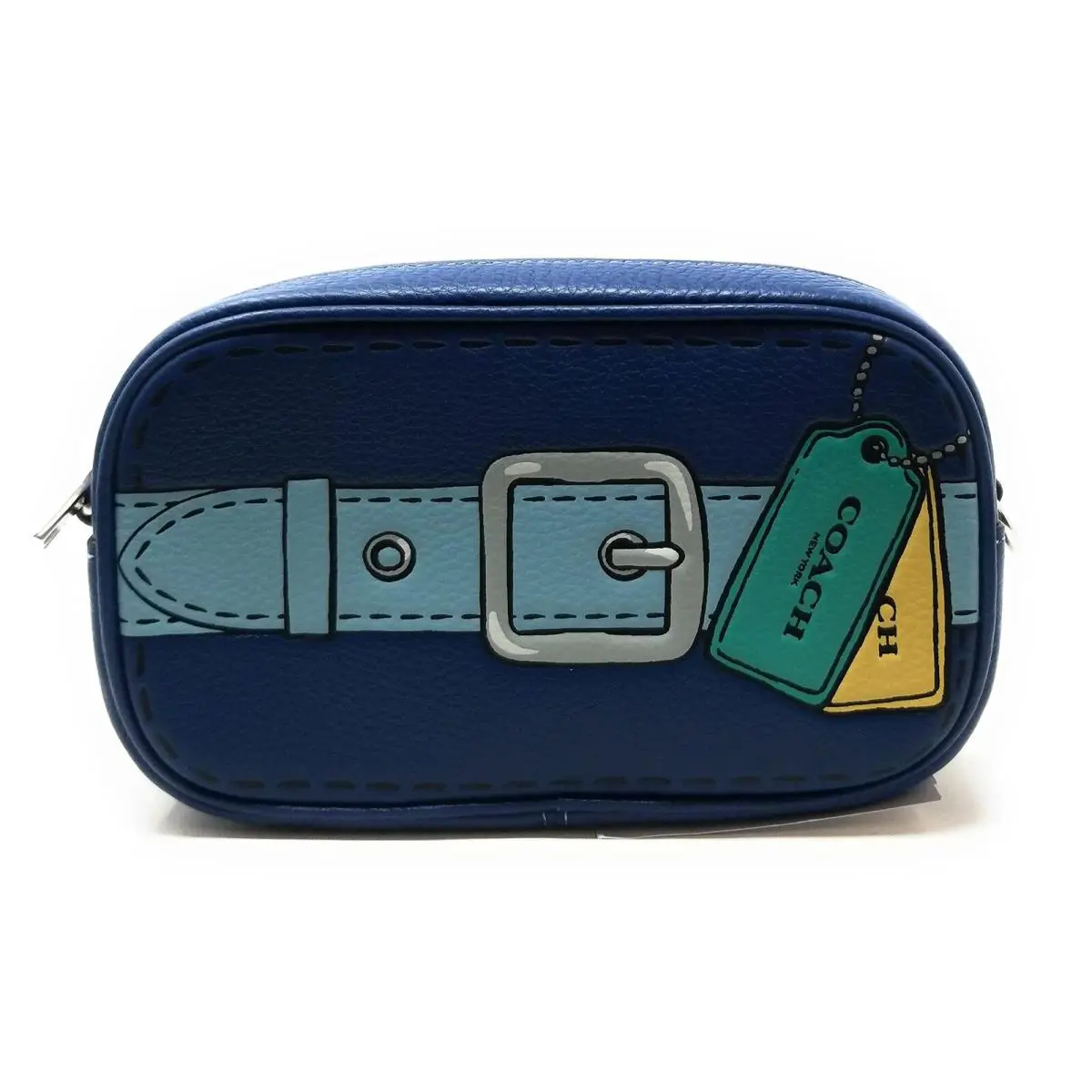 Coach Women`s Jamie Wristlet in Trompe L`oeil Print Silver/true Blue Multi