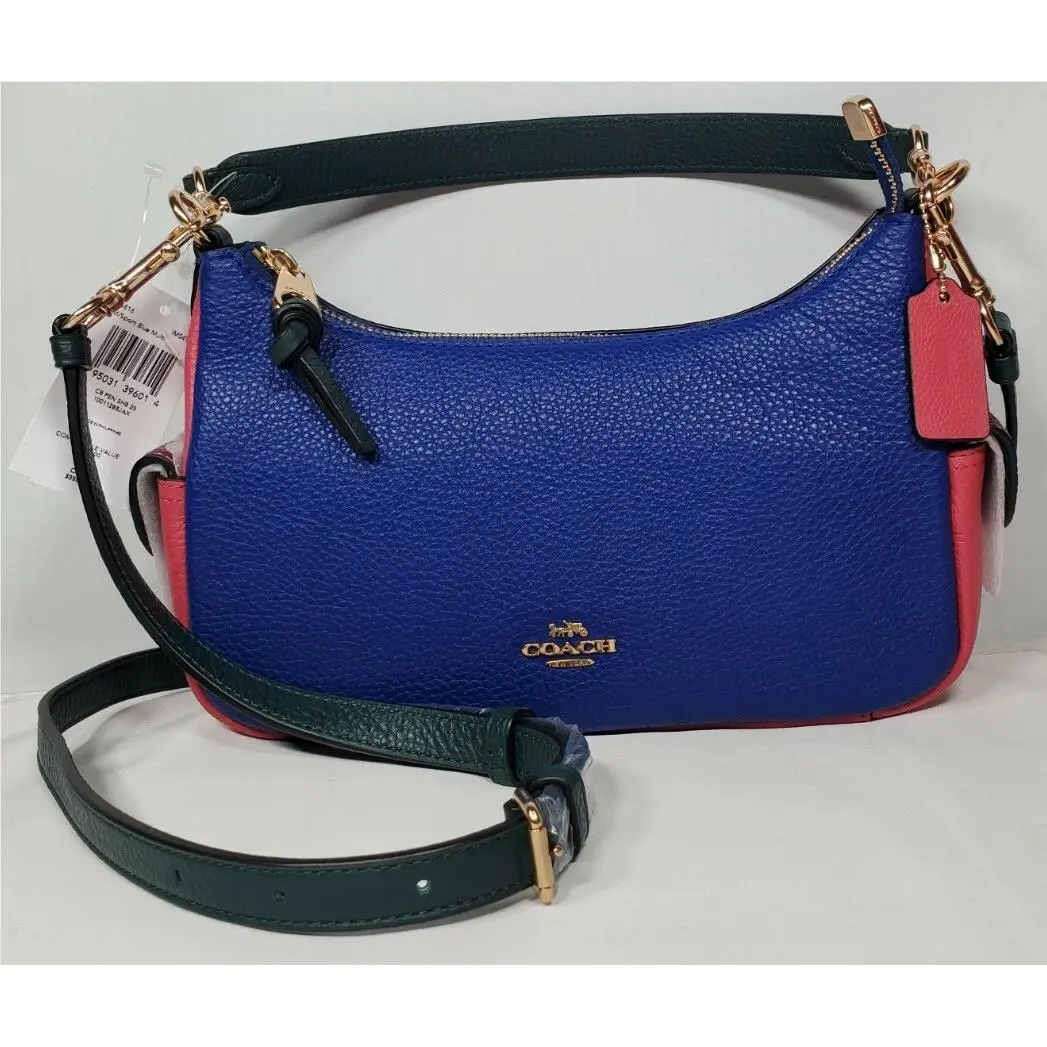 Coach Pennie Shoulder Bag 25 in Colorblock Gold/sport Blue Multi C6816