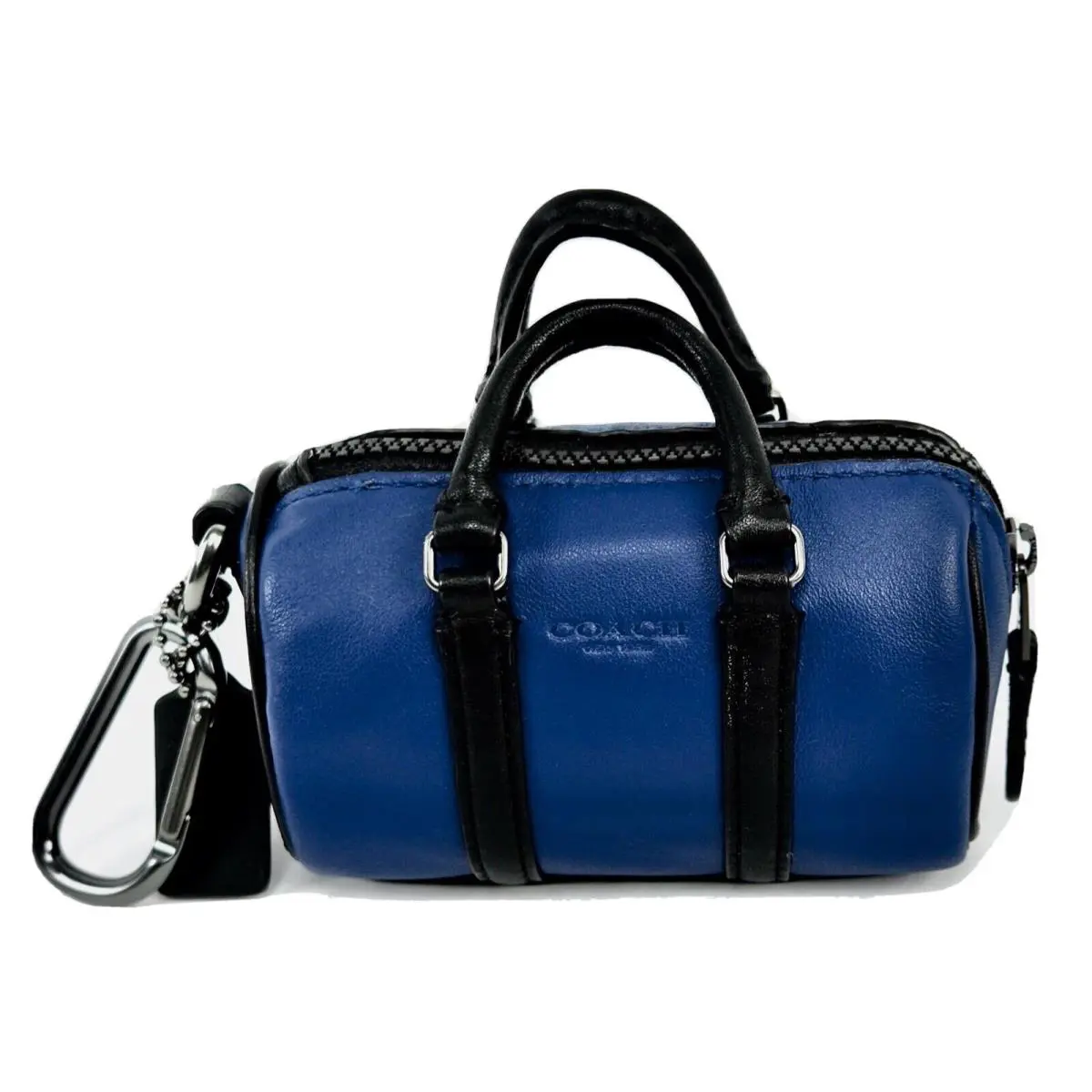 Coach Micro Venturer Leather Duffel Bag Key Fob Carabiner Clip Blue C6961