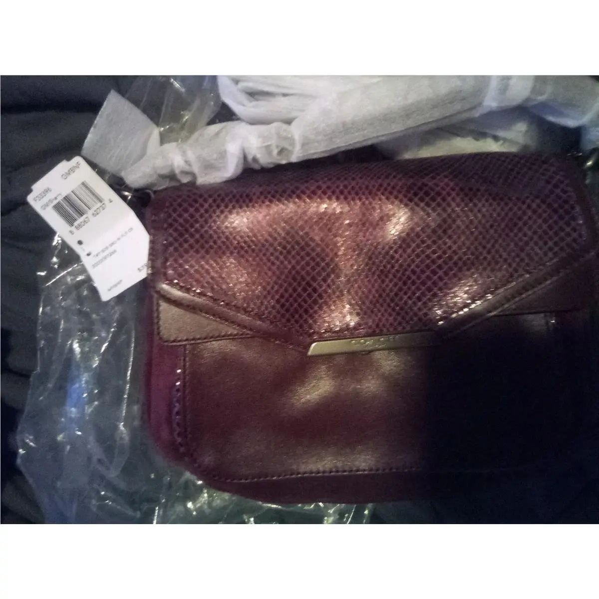 Coach Crossbody Bag Taylor Suede Leather Exotic Python Flap F33396