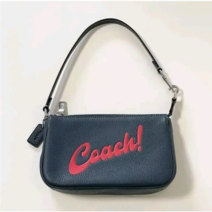 Coach Nolita 19 W/ Graphic CU250 Denim Leather Handbag Bag Purse Shoulder