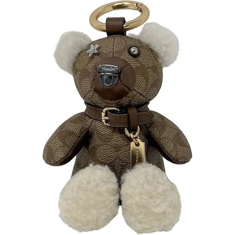 F77676 Limited Edition Bear Keychain Bag Charm Signature Canvas Leather by Coach