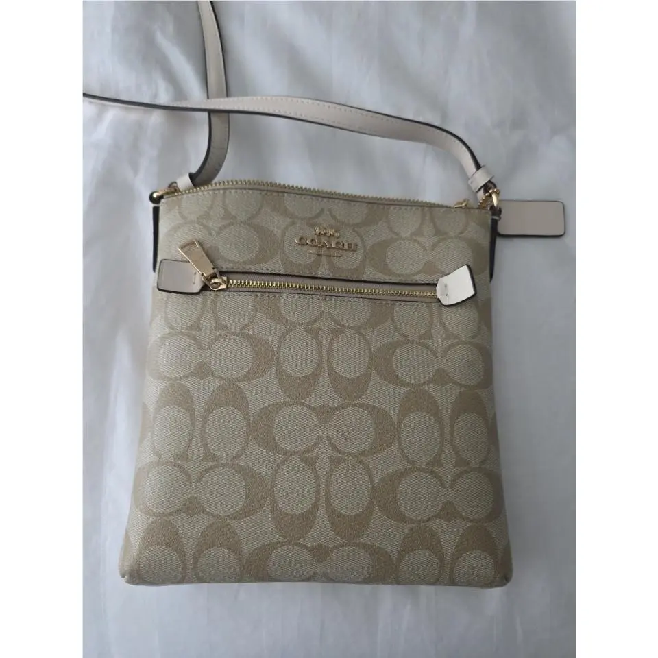 Coach Signature Mini Rwn File Crossbody Bag - Im/light Khaki/chalk