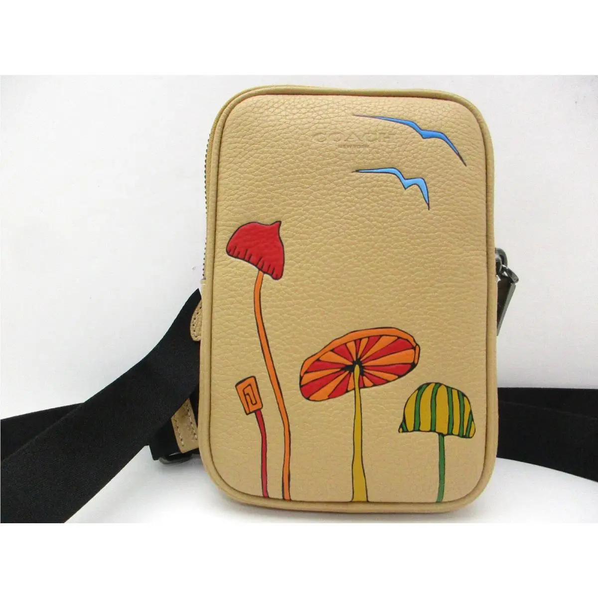 Coach x Observed BY US Aiden Crossbody Bag Pebbled Leather Tan Multi CU543