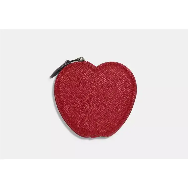 Coach Apple Coin Pouch in Crossgrain Leather 1941 Red CE424