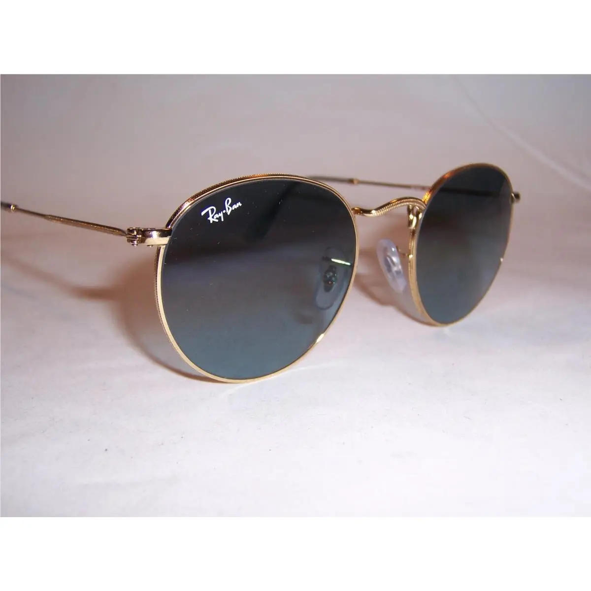 Ray Ban Sunglasses Round Metal 3447 001/3M Gold/blue 50mm
