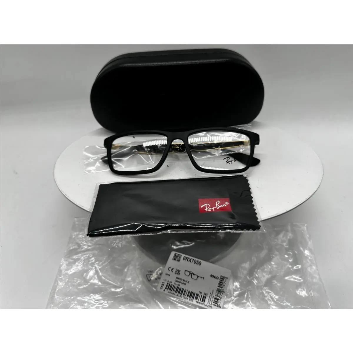 Ray-ban Rx-able Eyeglasses RB 7056 5644 55-17 145 Matte Black Gold Frames