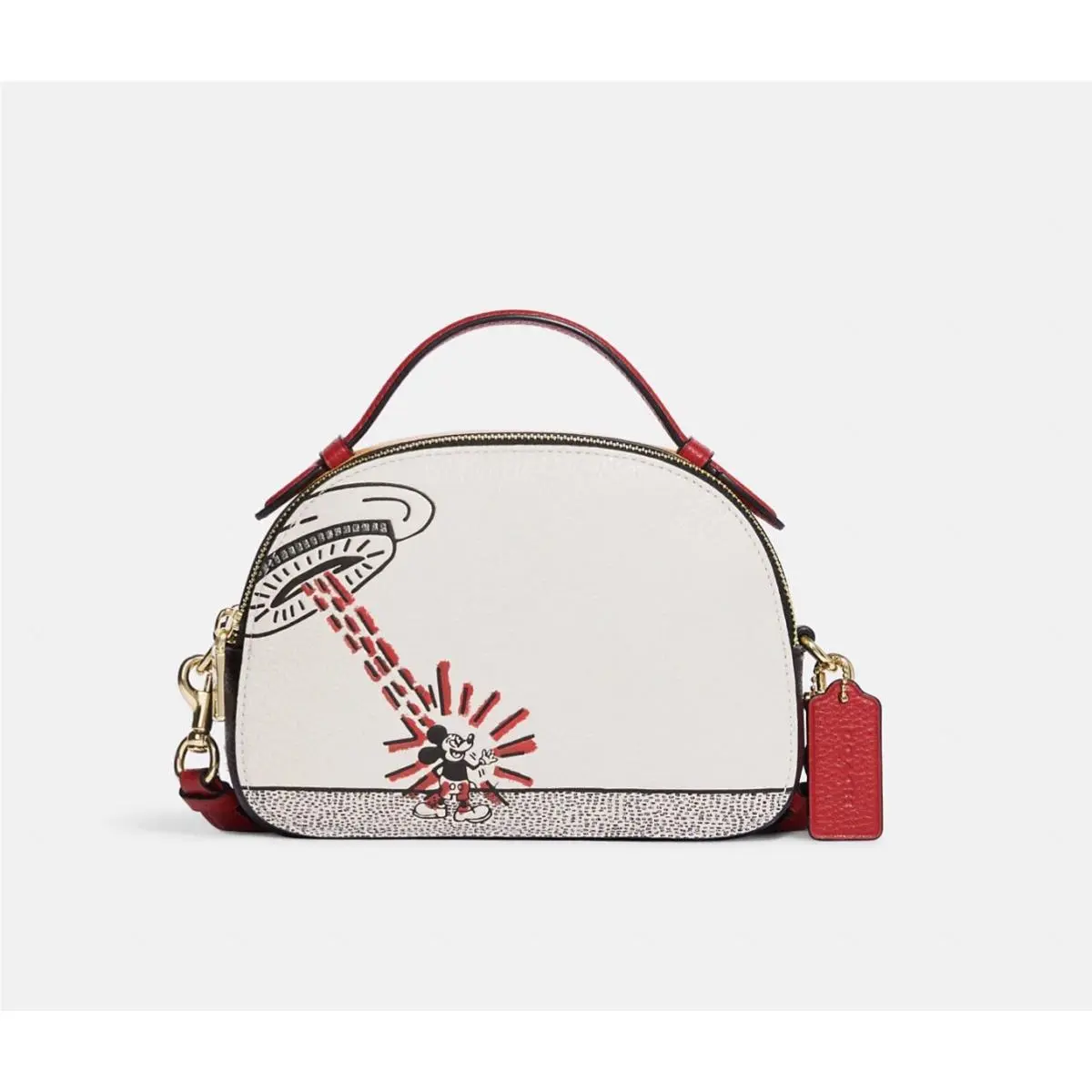 Coach Disney Mickey Mouse X Keith Haring Serena Satchel Gold/chalk Multi